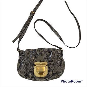 Michael Kors Charlton‎ Snakeskin Crossbody Gold Lock Mini Crossbody Bag